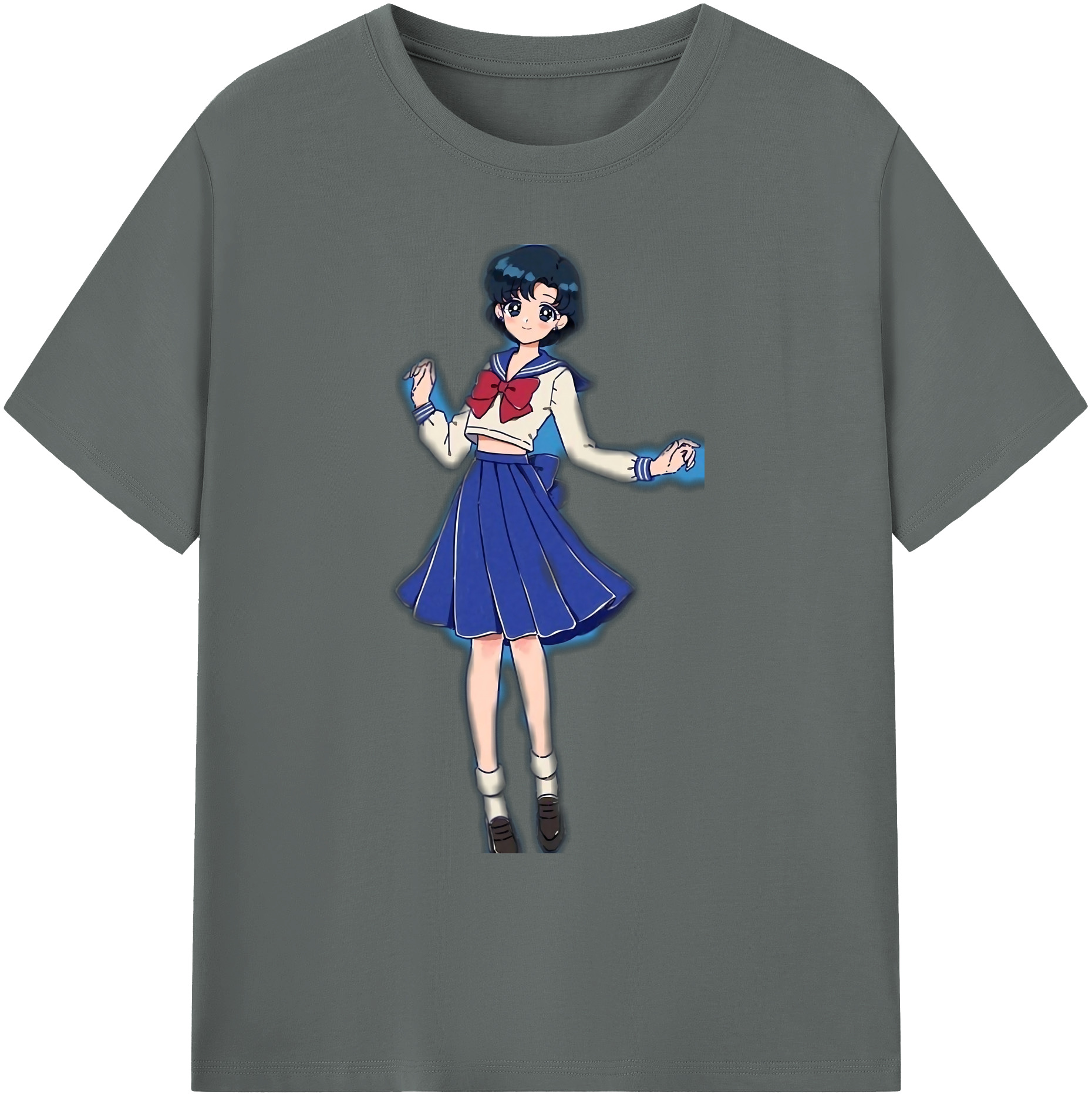 （画像用） 美少女戦士セーラームーン 水野 亜美 みずの あみ Sailor Moon Mizuno Ami 綿100％ メンズ半袖Tシャツ｜肌触りやわらか＆通気性